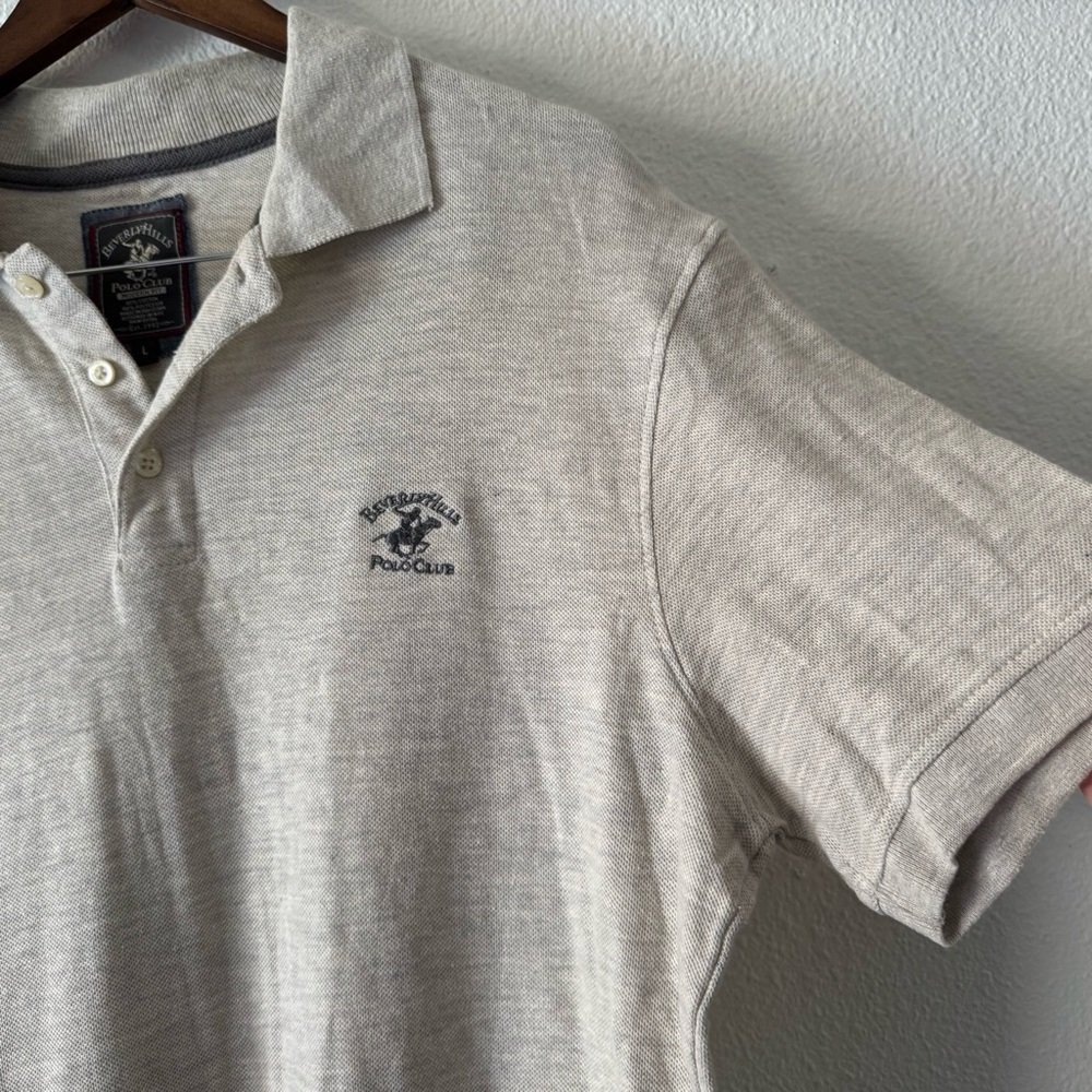 Beverly Hills Polo Modern Fit Polo Shirt Preppy Chic Classic Large Smart Casual - Picture 3 of 10